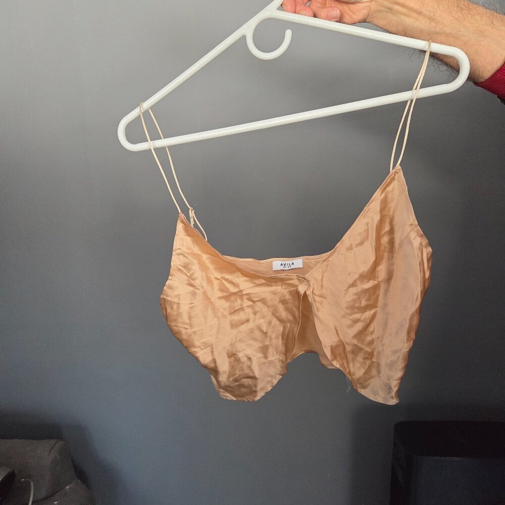 100% SILK CROP TOP IN BLUSH
